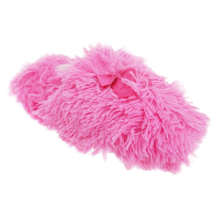 Womens/Ladies Supersoft Fluffy Slippers With Bow Detail